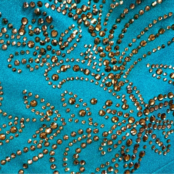 Johnathan Kanye 2872 Teal Blue gown - Picture 8 of 8